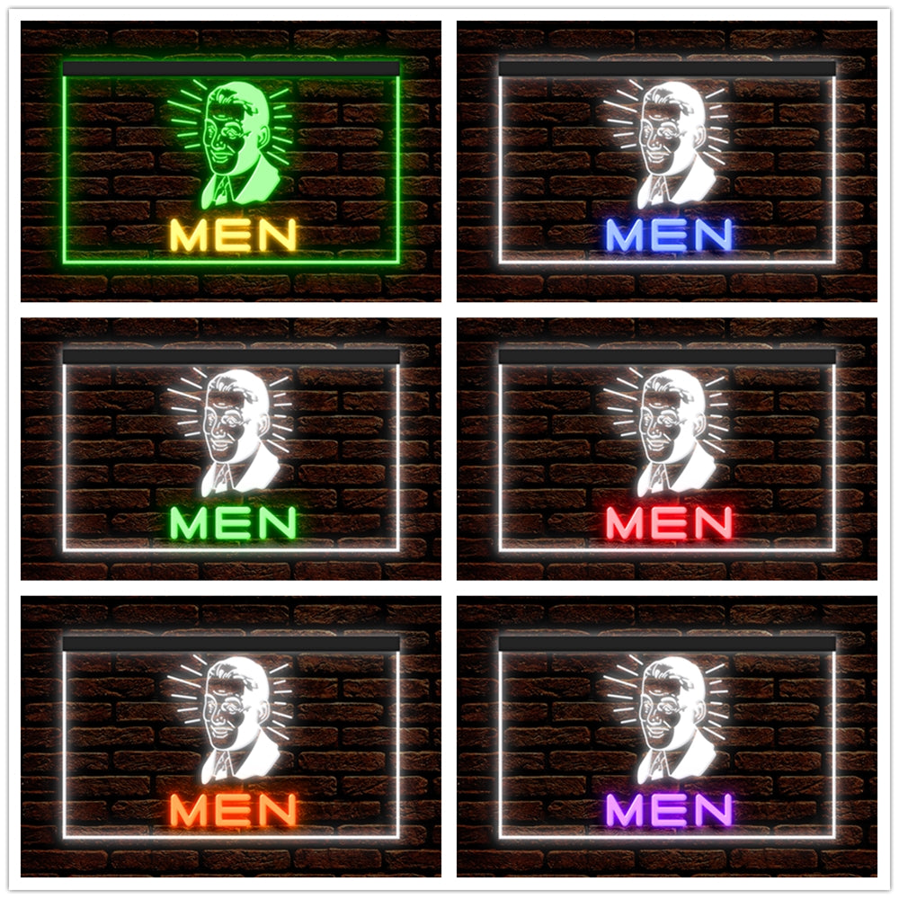DC120105 Gentle Men Fitting Room Toilets Restroom Home Decor Display illuminated Night Light Neon Sign Dual Color