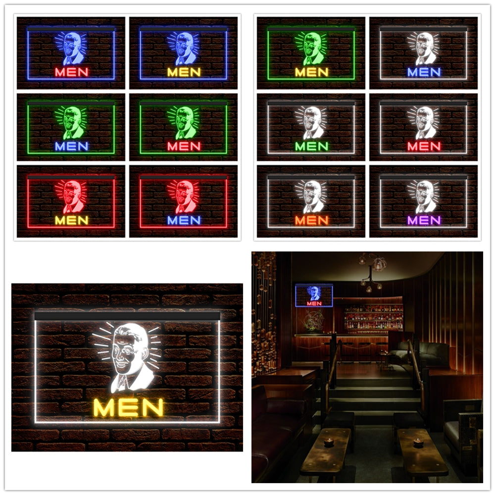 DC120105 Gentle Men Fitting Room Toilets Restroom Home Decor Display illuminated Night Light Neon Sign Dual Color