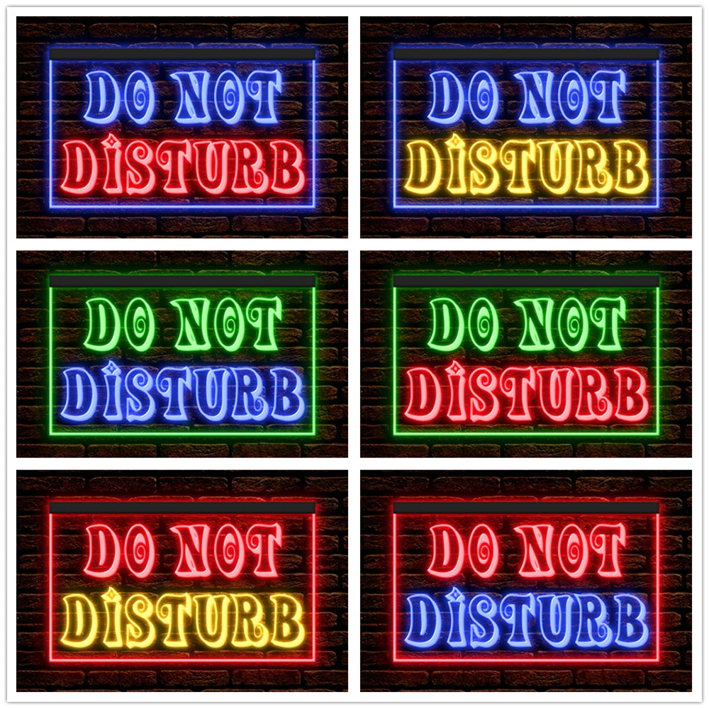 DC120190 Do Not Disturb Office Home Decor Display illuminated Night Light Neon Sign Dual Color