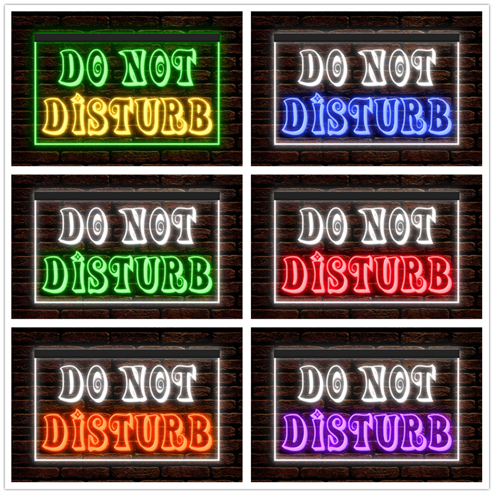 DC120190 Do Not Disturb Office Home Decor Display illuminated Night Light Neon Sign Dual Color