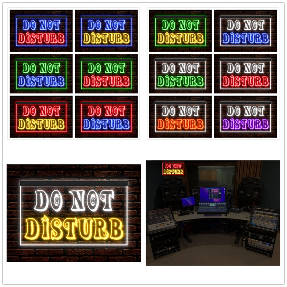 DC120190 Do Not Disturb Office Home Decor Display illuminated Night Light Neon Sign Dual Color