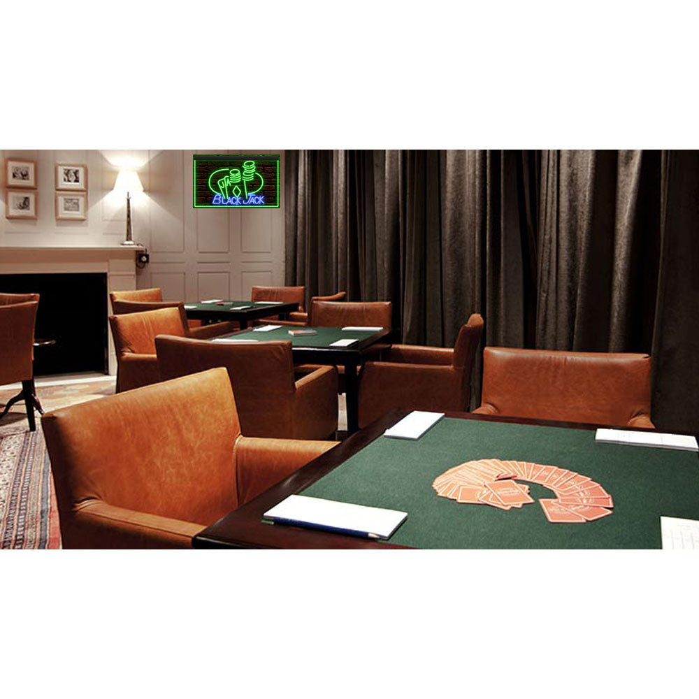 DC130010 Black Jack Casino Game Room Texas RM Home Decor Display illuminated Night Light Neon Sign Dual Color