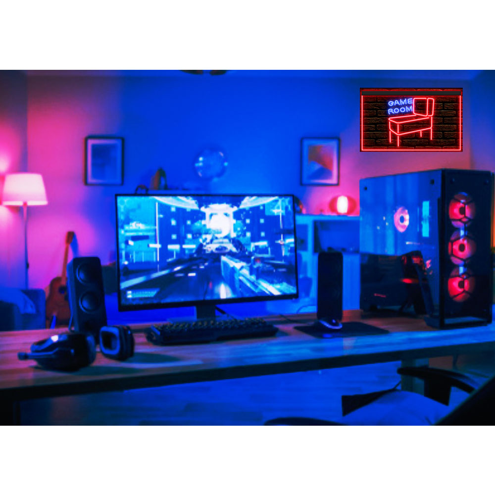 DC130031 Pinball Machine Game Room Home Decor Display illuminated Night Light Neon Sign Dual Color