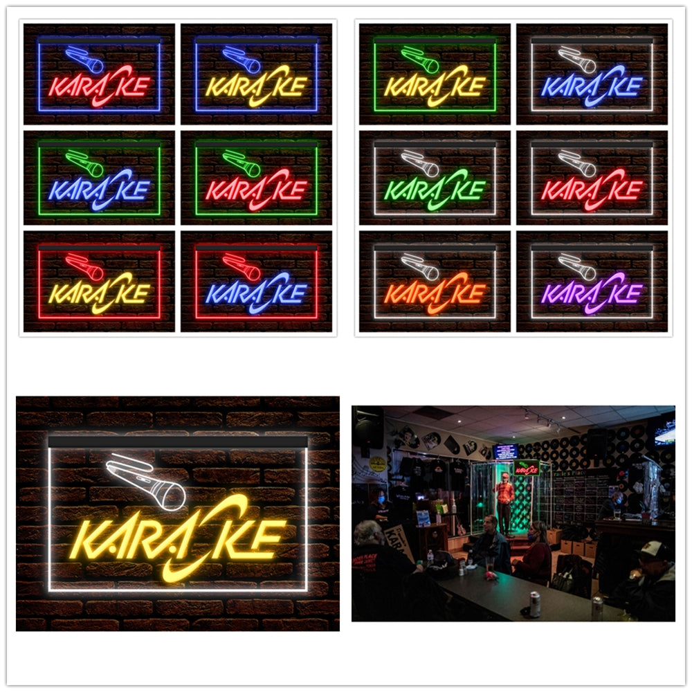 DC140003 Karaoke Party Room Bar Pub Home Decor Display illuminated Night Light Neon Sign Dual Color