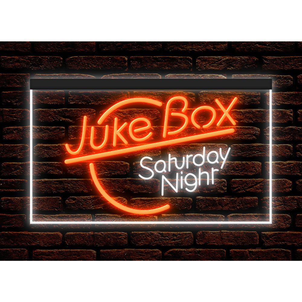 DC140011 Juke Box Saturday Night Bar Pub Shop Open Display illuminated Night Light Neon Sign Dual Color