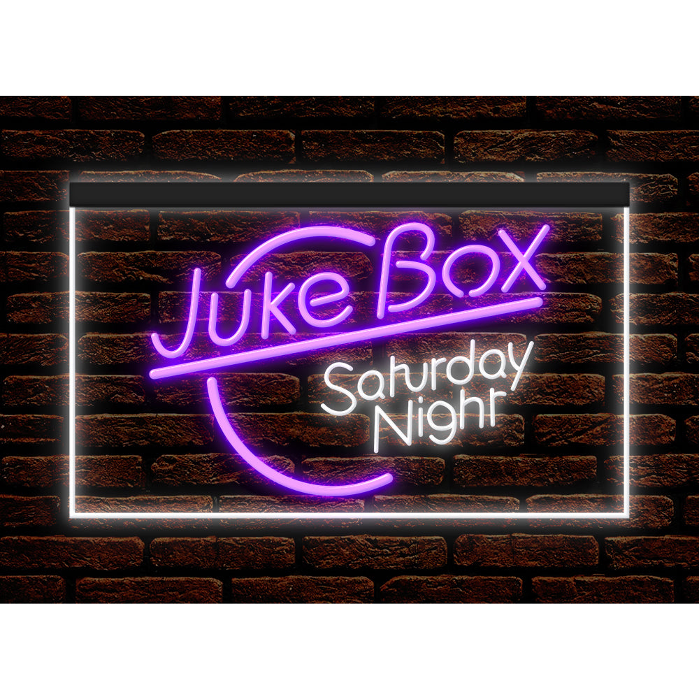DC140011 Juke Box Saturday Night Bar Pub Shop Open Display illuminated Night Light Neon Sign Dual Color