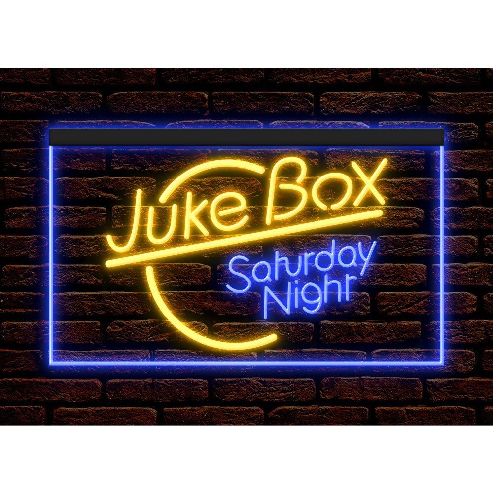 DC140011 Juke Box Saturday Night Bar Pub Shop Open Display illuminated Night Light Neon Sign Dual Color