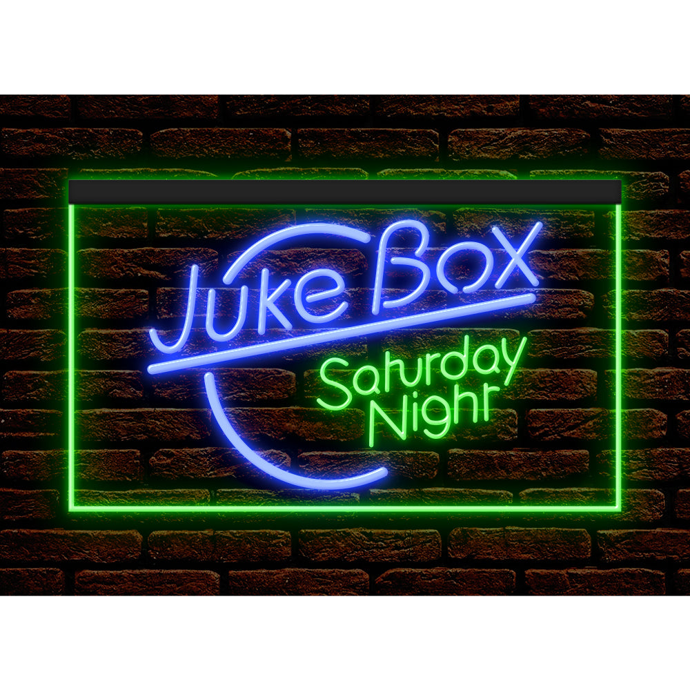 DC140011 Juke Box Saturday Night Bar Pub Shop Open Display illuminated Night Light Neon Sign Dual Color