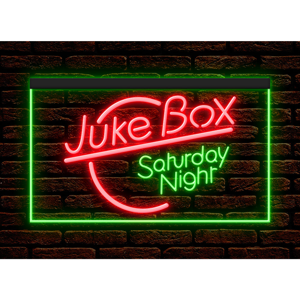 DC140011 Juke Box Saturday Night Bar Pub Shop Open Display illuminated Night Light Neon Sign Dual Color