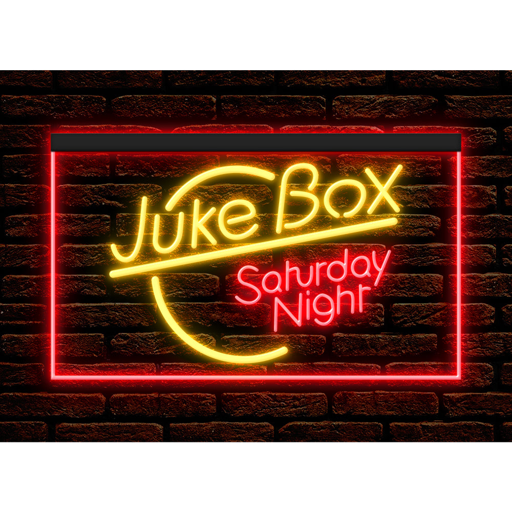 DC140011 Juke Box Saturday Night Bar Pub Shop Open Display illuminated Night Light Neon Sign Dual Color