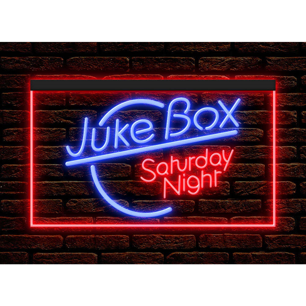 DC140011 Juke Box Saturday Night Bar Pub Shop Open Display illuminated Night Light Neon Sign Dual Color