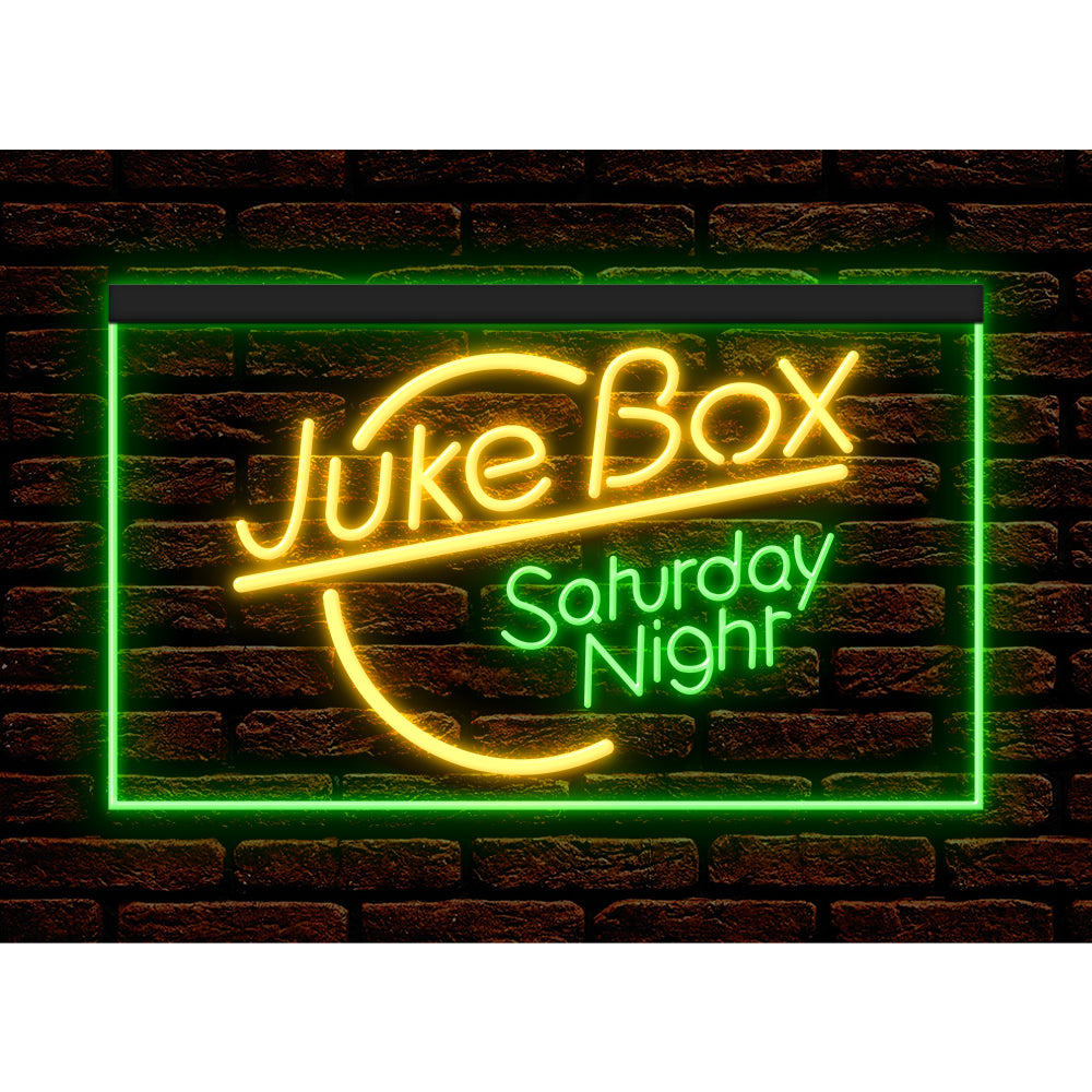 DC140011 Juke Box Saturday Night Bar Pub Shop Open Display illuminated Night Light Neon Sign Dual Color