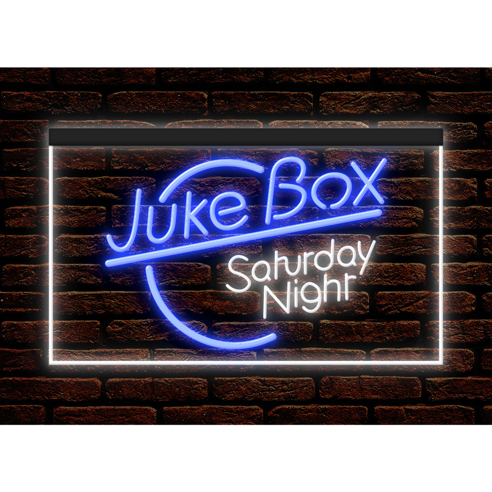 DC140011 Juke Box Saturday Night Bar Pub Shop Open Display illuminated Night Light Neon Sign Dual Color