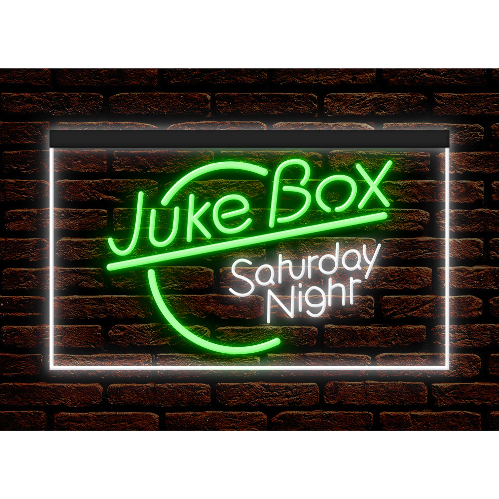 DC140011 Juke Box Saturday Night Bar Pub Shop Open Display illuminated Night Light Neon Sign Dual Color