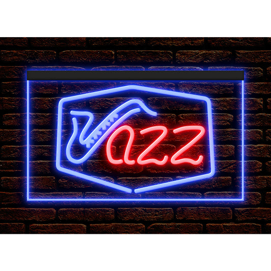 DC140016 Jazz Bar Music Live Pub Home Decor Open Display illuminated Night Light Neon Sign Dual Color