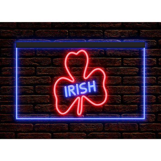 DC140018 Shamrock Irish Pub Bar Club Home Decor Display illuminated Night Light Neon Sign Dual Color