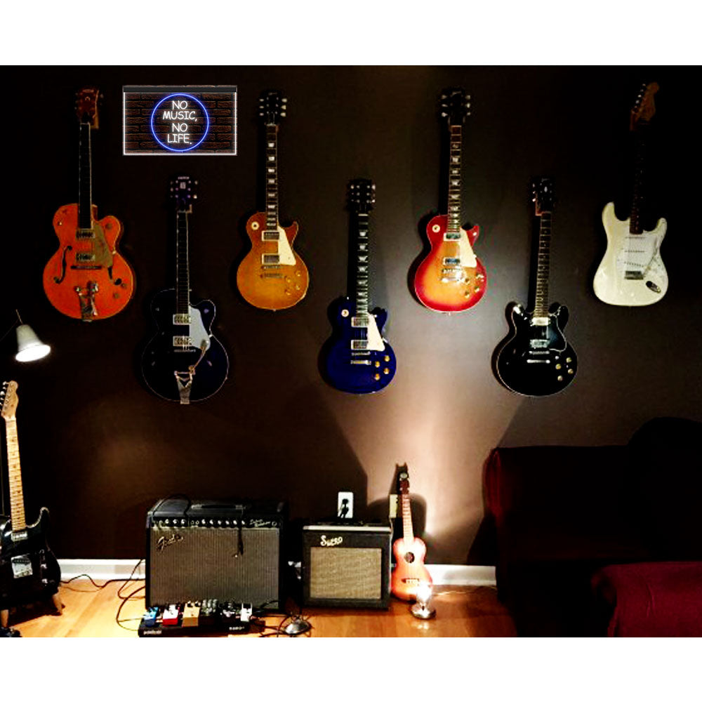 DC140019 No Music No Life Roll Rock Shop Store Open Display illuminated Night Light Neon Sign Dual Color