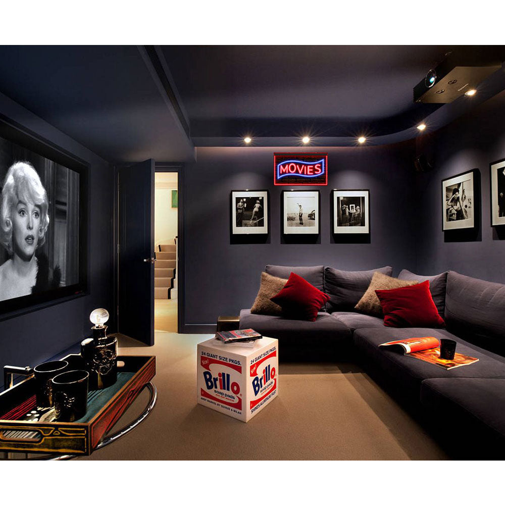 DC140089 Movies Home Theater Cinema DVD Shop Display illuminated Night Light Neon Sign Dual Color