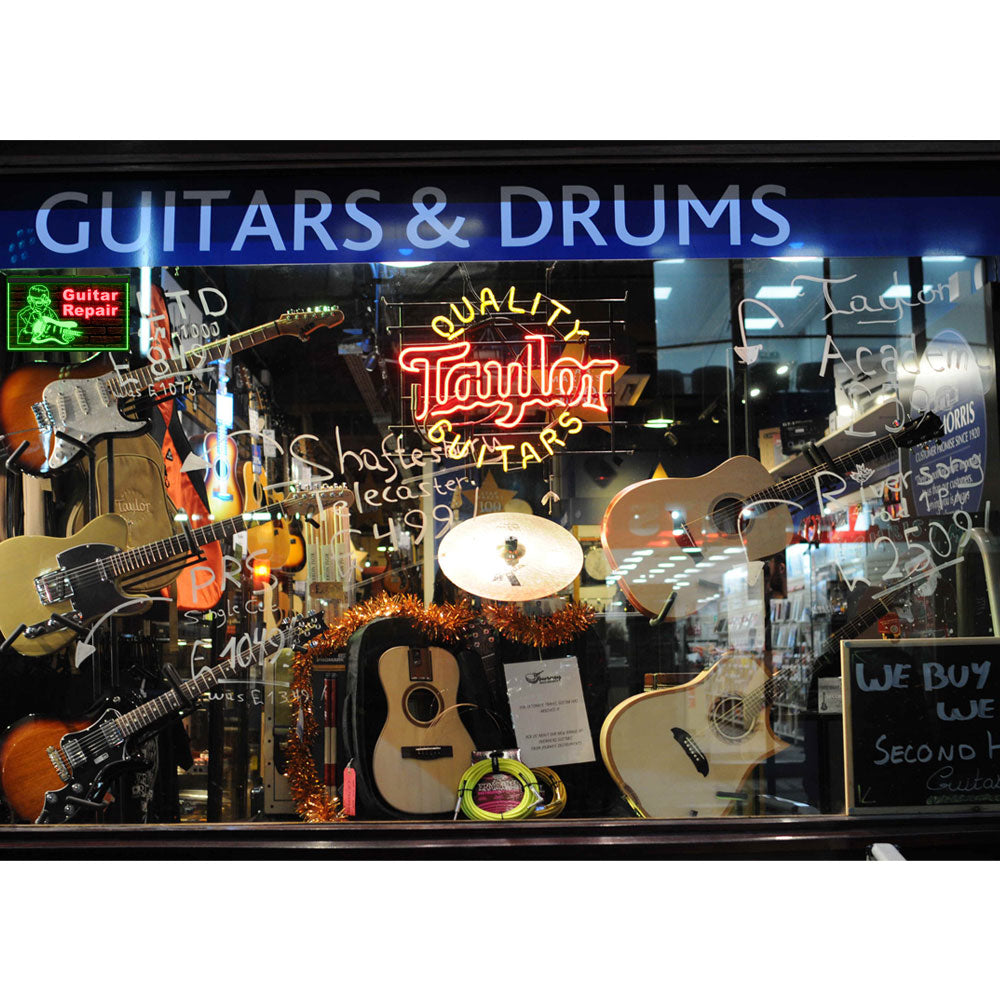 DC140090 Guitar Repair Music Shop Store Ope Display illuminated Night Light Neon Sign Dual Color
