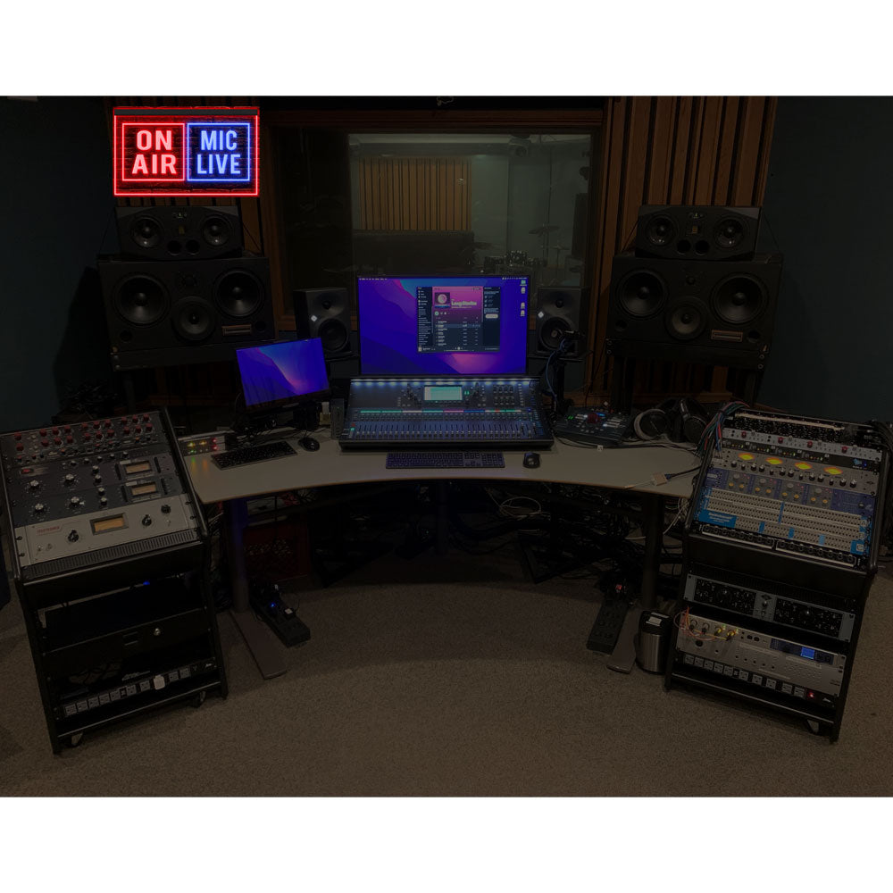 DC140131 Mic Live On Air Studio Music Room Display illuminated Night Light Neon Sign Dual Color