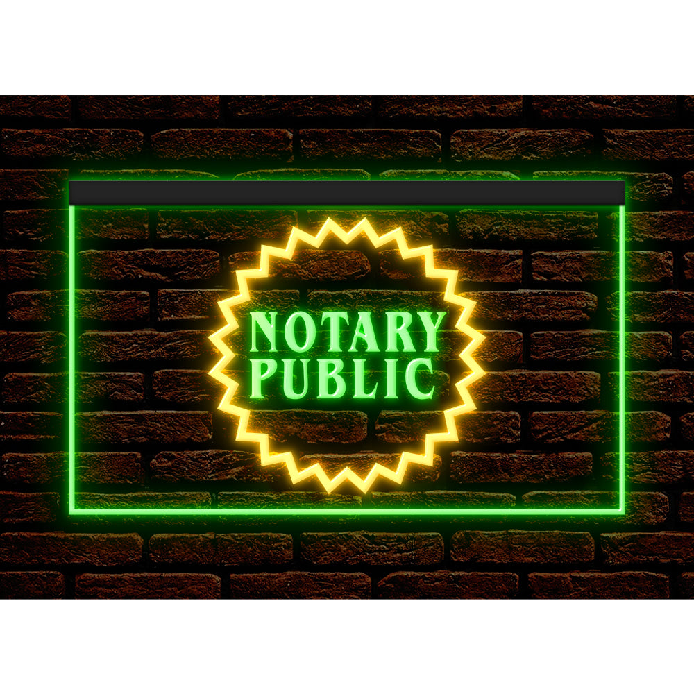 DC150002 Notary Public Business Service Office Shop Display illuminated Night Light Neon Sign Dual Color
