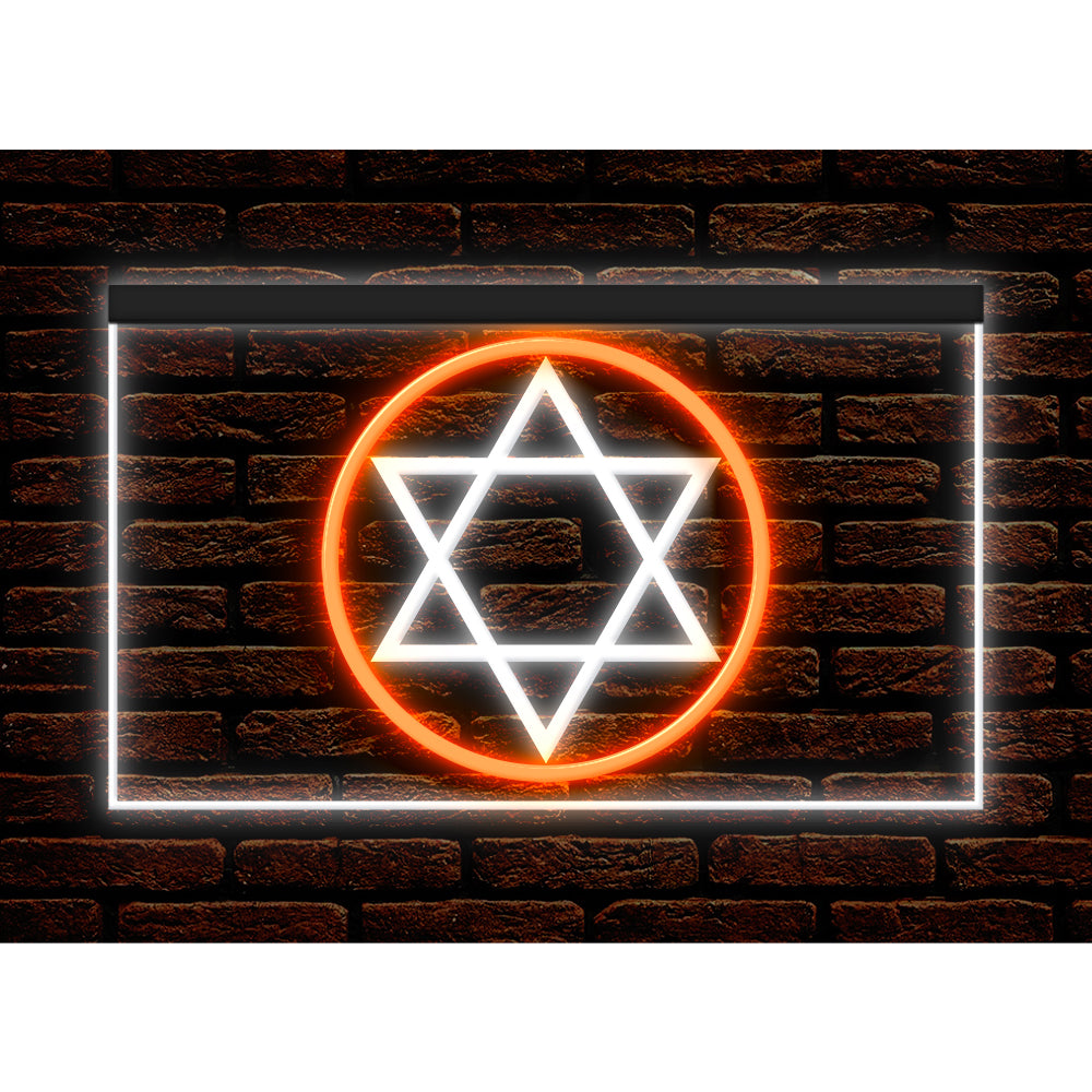 DC150024 Star of David Jewish Freedom Stars Home Decor Display illuminated Night Light Neon Sign Dual Color
