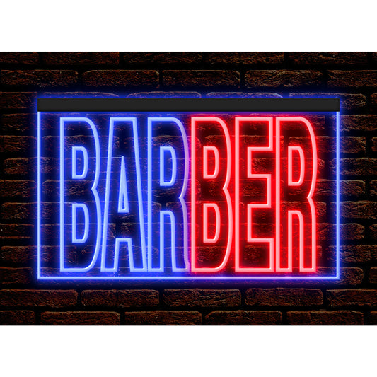 DC160023 Barber Shop Haircut Beauty Salon Open Home Decor Display illuminated Night Light Neon Sign Dual Color