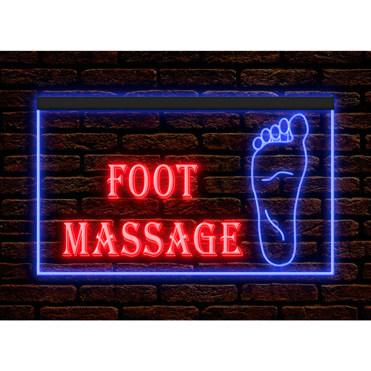 DC160026 Foot Body Massage Shop Open Home Decor Display illuminated Night Light Neon Sign Dual Color
