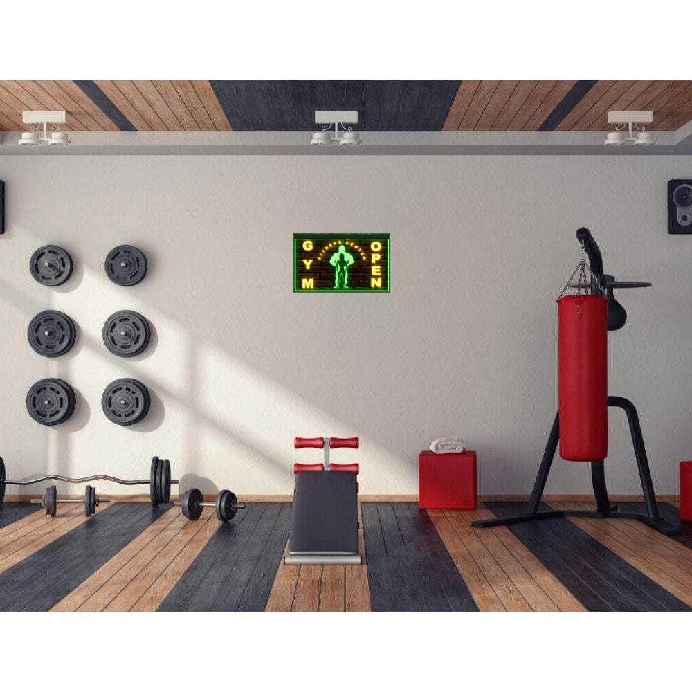 DC160036 GYM Fitness Center OPEN Home Decor Display illuminated Night Light Neon Sign Dual Color