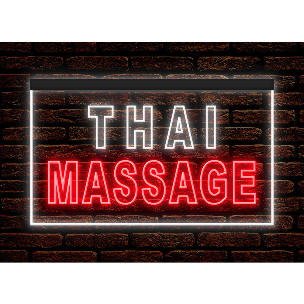DC160062 Thai Massage Beauty Salon Open Home Decor Display illuminated Night Light Neon Sign Dual Color