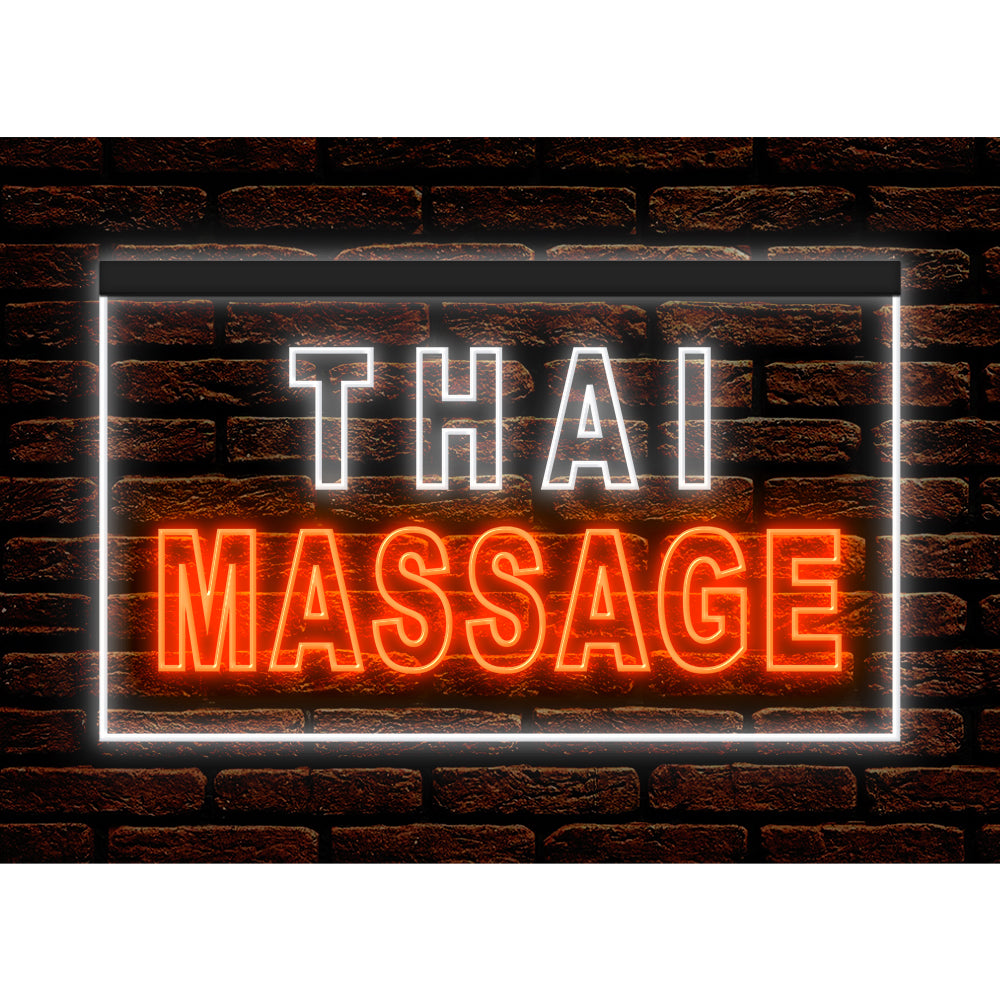 DC160062 Thai Massage Beauty Salon Open Home Decor Display illuminated Night Light Neon Sign Dual Color