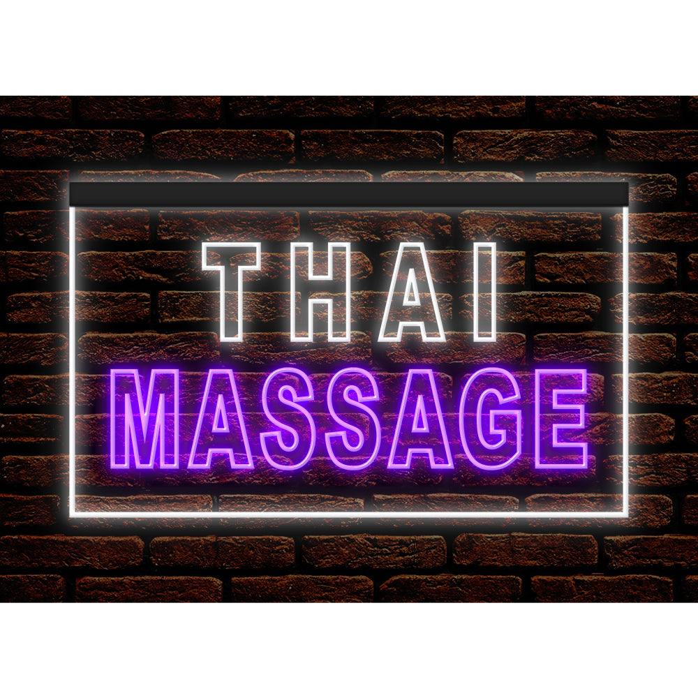 DC160062 Thai Massage Beauty Salon Open Home Decor Display illuminated Night Light Neon Sign Dual Color