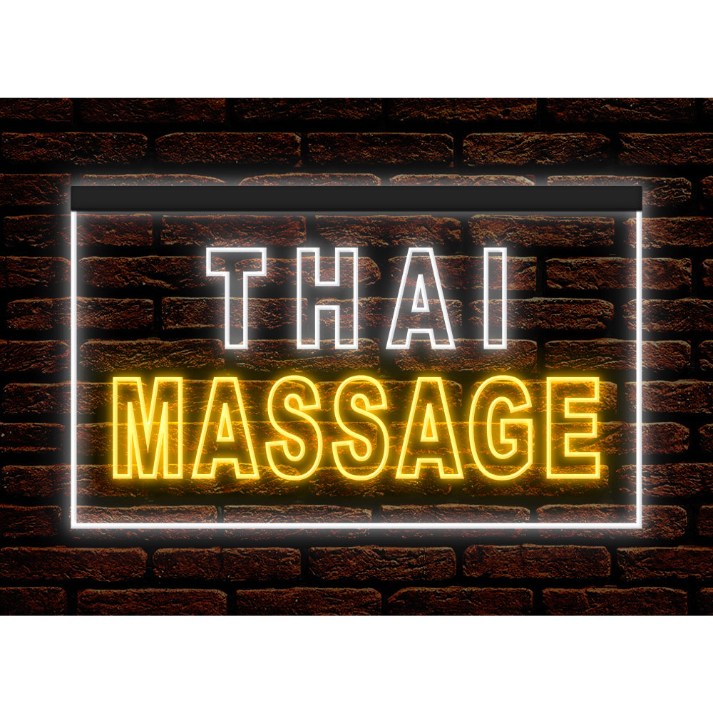 DC160062 Thai Massage Beauty Salon Open Home Decor Display illuminated Night Light Neon Sign Dual Color