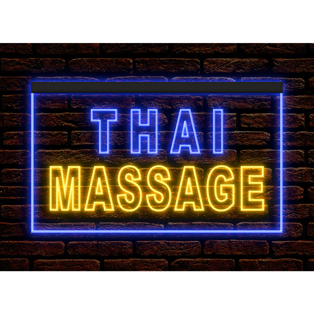 DC160062 Thai Massage Beauty Salon Open Home Decor Display illuminated Night Light Neon Sign Dual Color