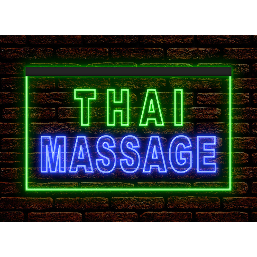 DC160062 Thai Massage Beauty Salon Open Home Decor Display illuminated Night Light Neon Sign Dual Color