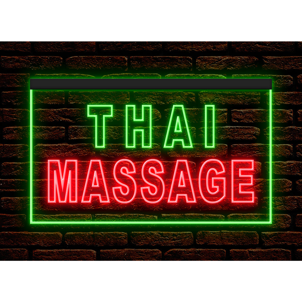 DC160062 Thai Massage Beauty Salon Open Home Decor Display illuminated Night Light Neon Sign Dual Color