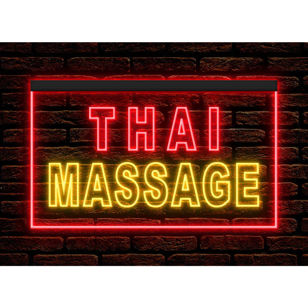 DC160062 Thai Massage Beauty Salon Open Home Decor Display illuminated Night Light Neon Sign Dual Color