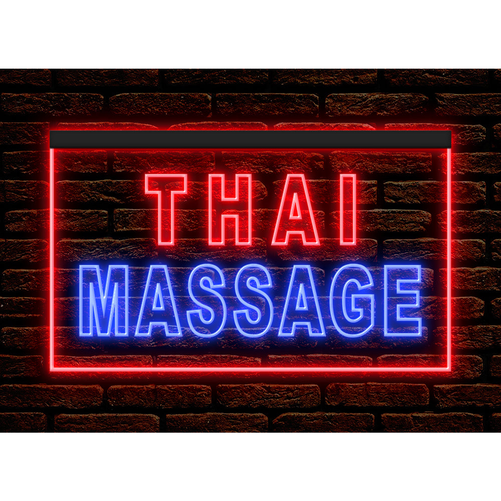 DC160062 Thai Massage Beauty Salon Open Home Decor Display illuminated Night Light Neon Sign Dual Color