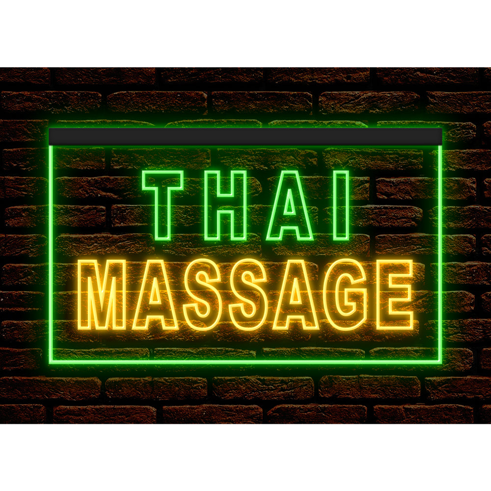 DC160062 Thai Massage Beauty Salon Open Home Decor Display illuminated Night Light Neon Sign Dual Color