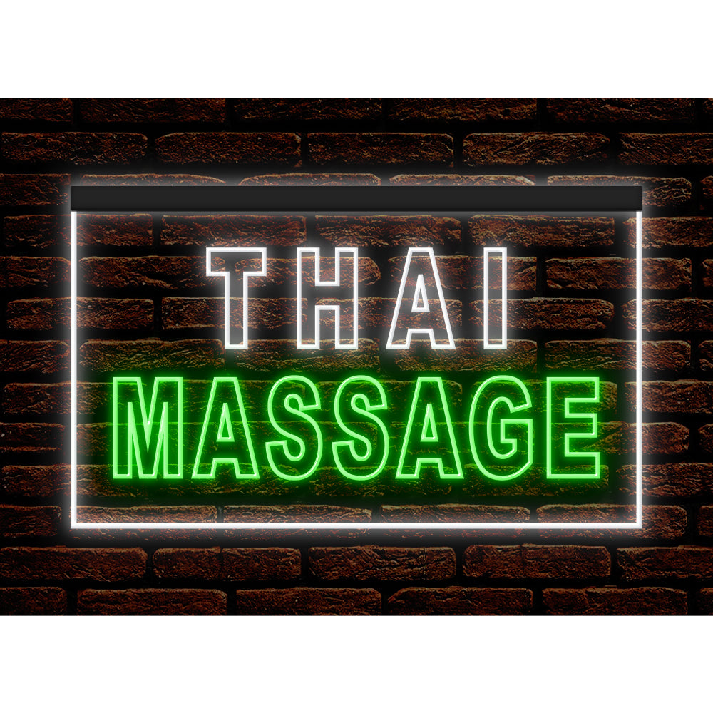 DC160062 Thai Massage Beauty Salon Open Home Decor Display illuminated Night Light Neon Sign Dual Color