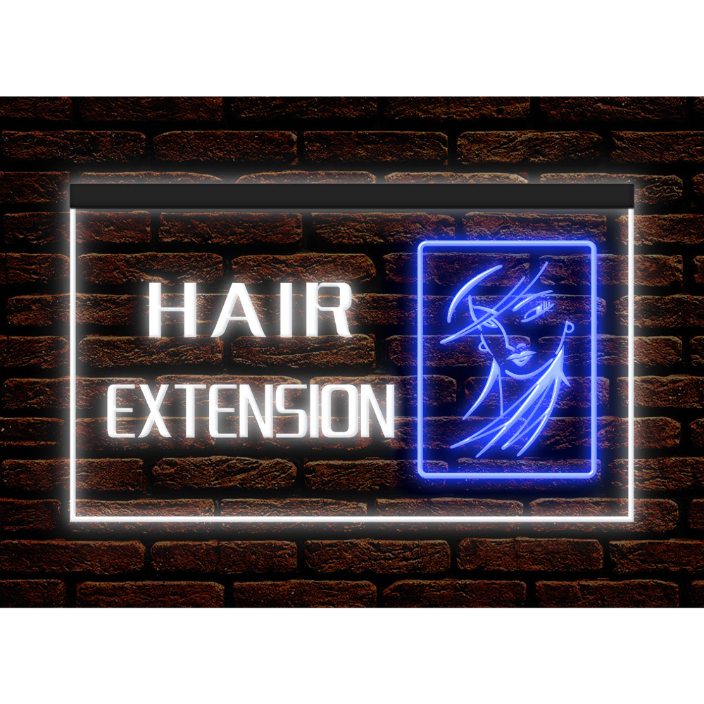 DC160063 Hair Extension Beauty Salon Open Home Decor Display illuminated Night Light Neon Sign Dual Color