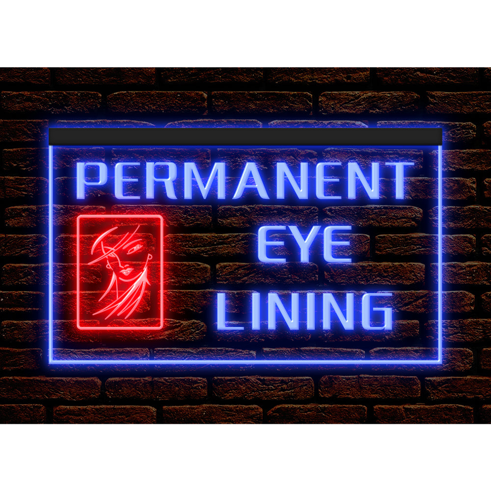 DC160064 Permanent Eye Lining Beauty Salon Home Decor Display illuminated Night Light Neon Sign Dual Color