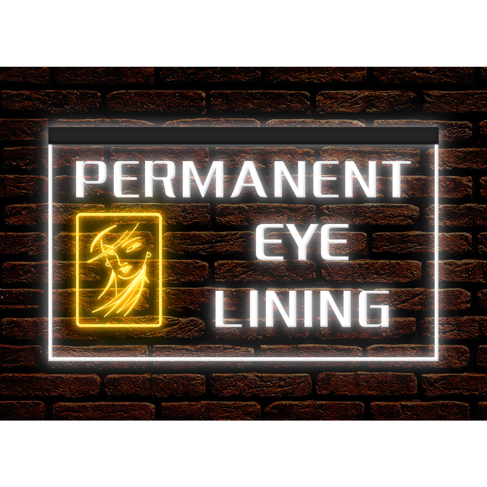 DC160064 Permanent Eye Lining Beauty Salon Home Decor Display illuminated Night Light Neon Sign Dual Color