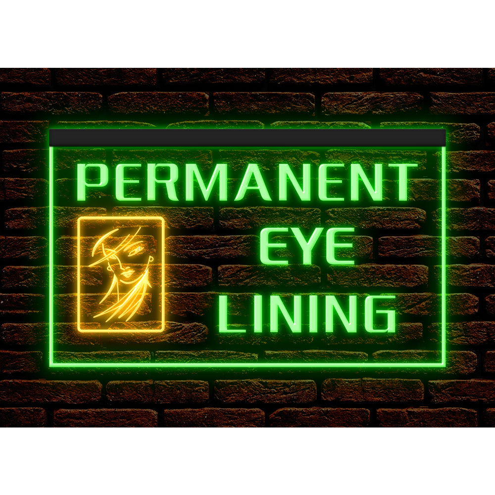 DC160064 Permanent Eye Lining Beauty Salon Home Decor Display illuminated Night Light Neon Sign Dual Color