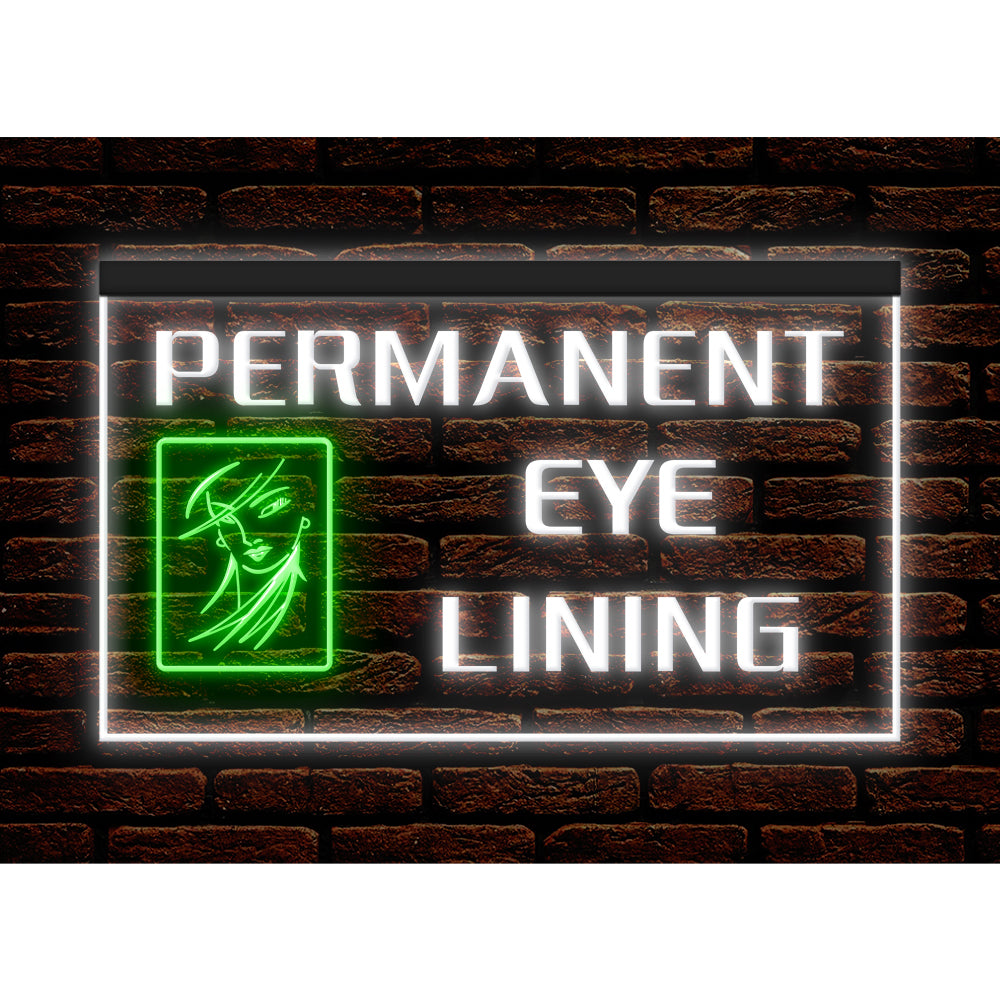 DC160064 Permanent Eye Lining Beauty Salon Home Decor Display illuminated Night Light Neon Sign Dual Color