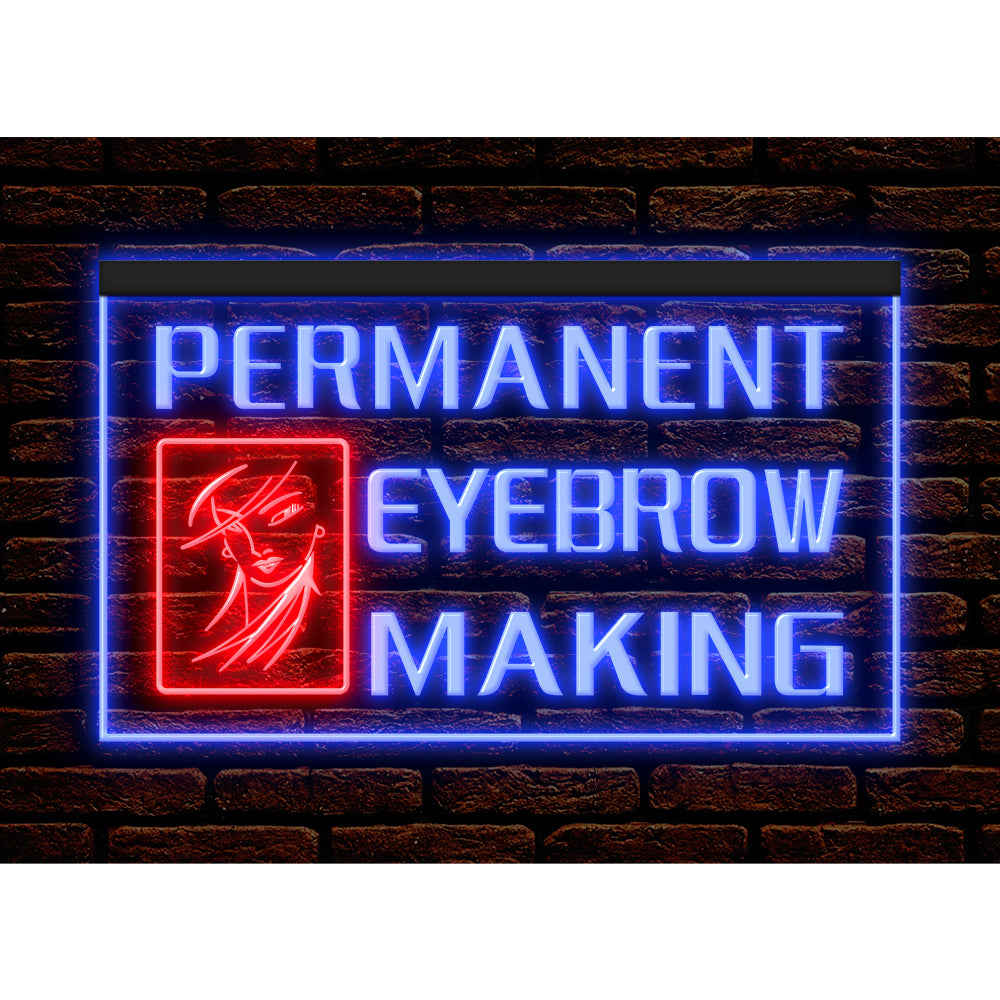 DC160065 Permanent Eyebrow Making Beauty Salon Home Decor Display illuminated Night Light Neon Sign Dual Color