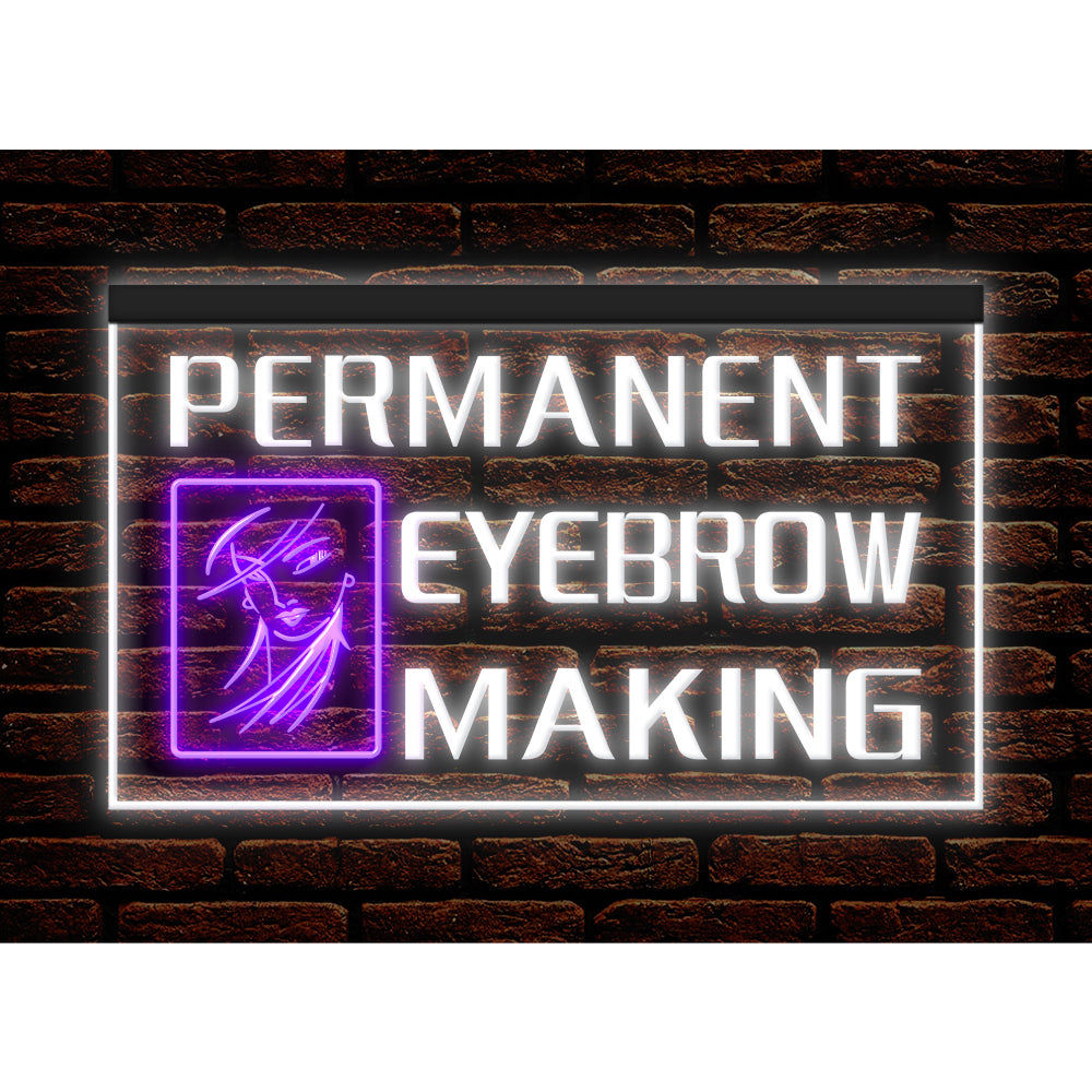 DC160065 Permanent Eyebrow Making Beauty Salon Home Decor Display illuminated Night Light Neon Sign Dual Color