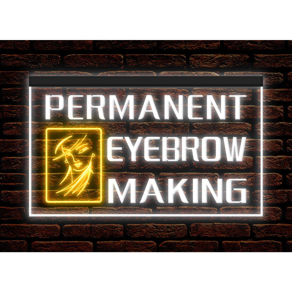 DC160065 Permanent Eyebrow Making Beauty Salon Home Decor Display illuminated Night Light Neon Sign Dual Color