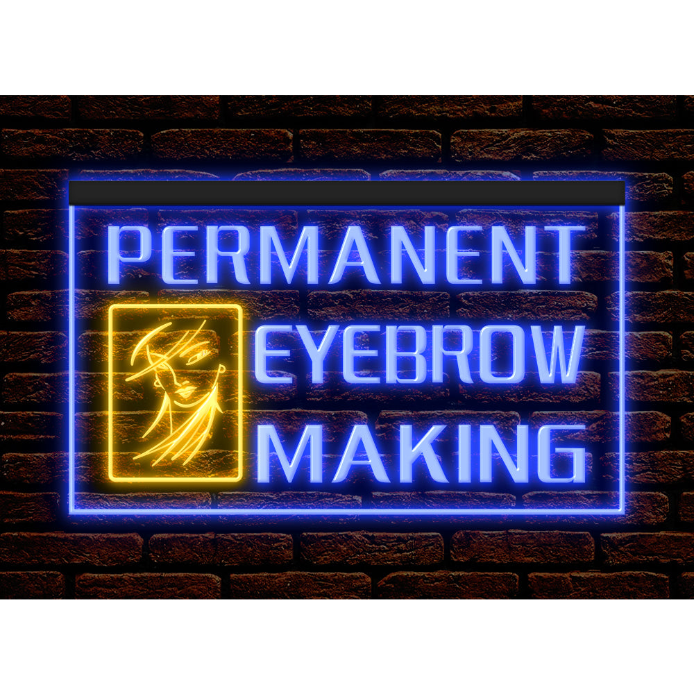 DC160065 Permanent Eyebrow Making Beauty Salon Home Decor Display illuminated Night Light Neon Sign Dual Color