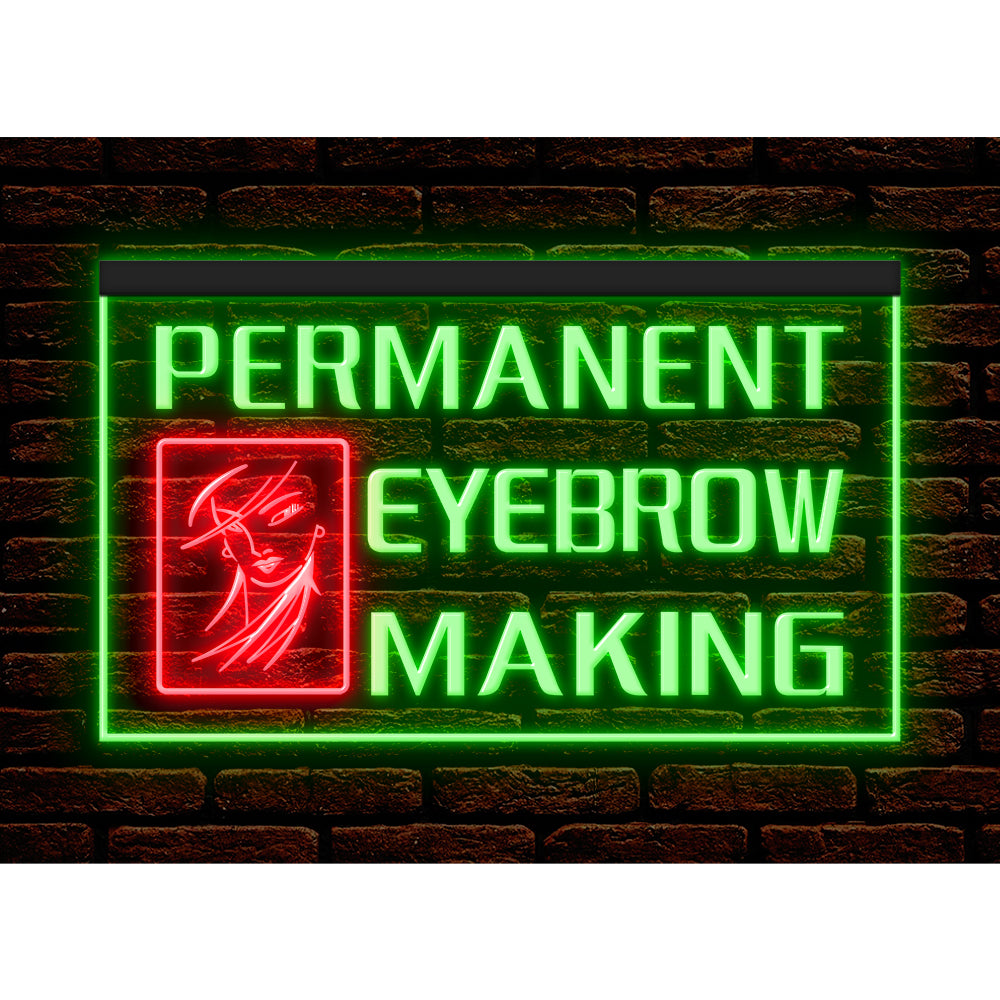 DC160065 Permanent Eyebrow Making Beauty Salon Home Decor Display illuminated Night Light Neon Sign Dual Color